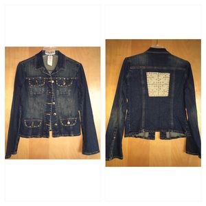Denim embellished jacket